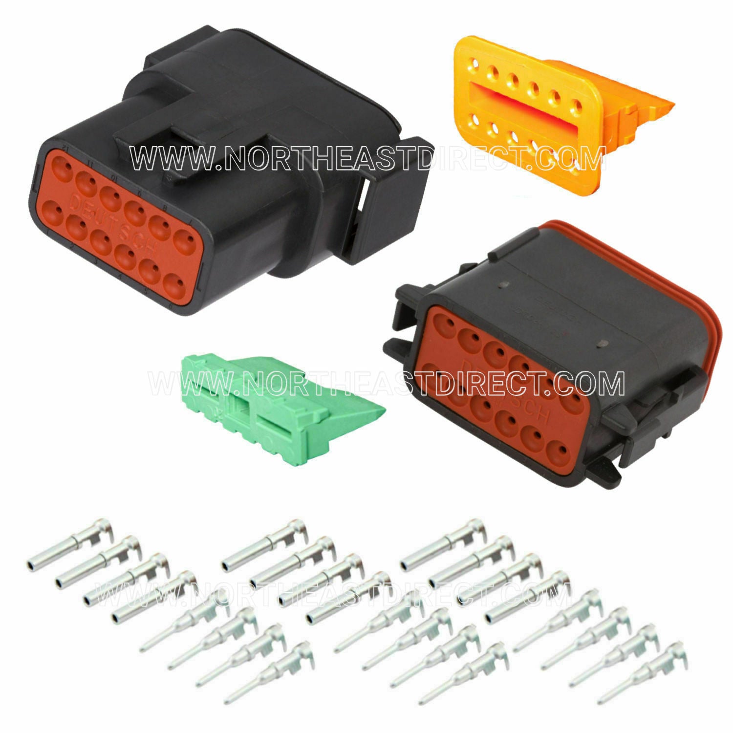 Deutsch 12 Pin DT Series Black DT04-12P DT06-12S Complete Connector Kit