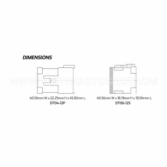 Deutsch 12 Pin DT Series Gray DT04-12P DT06-12S Complete Connector Kit