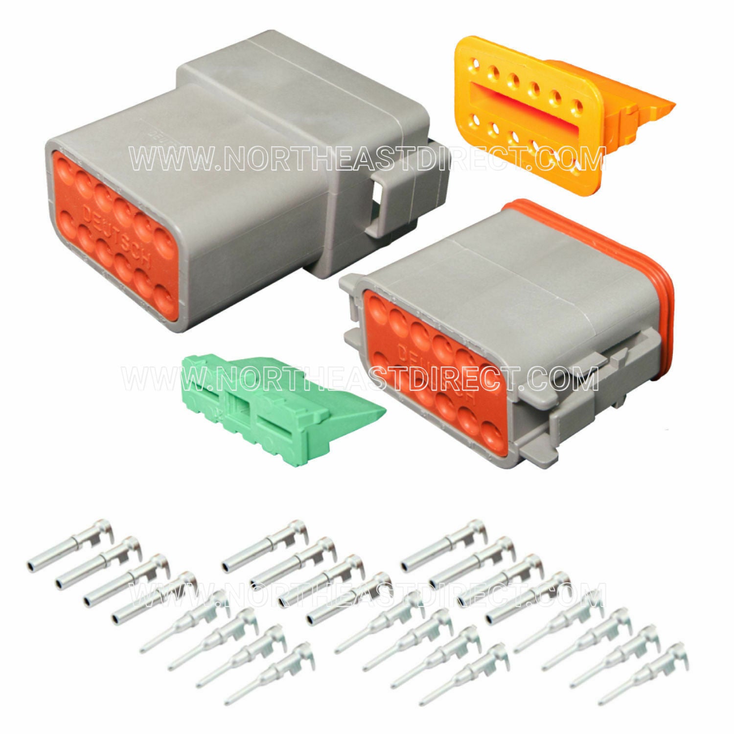 Deutsch 12 Pin DT Series Gray DT04-12P DT06-12S Complete Connector Kit
