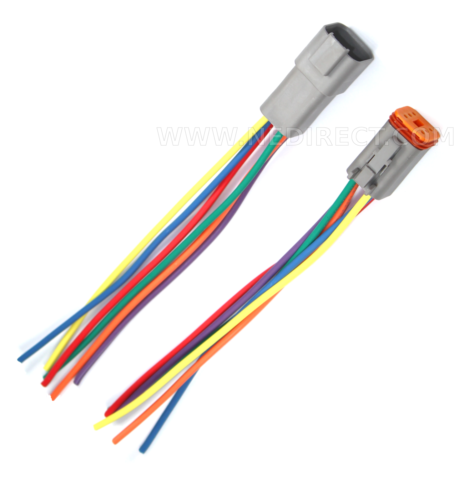 Assembled Deutsch 6 Pin waterproof connector 6" wire