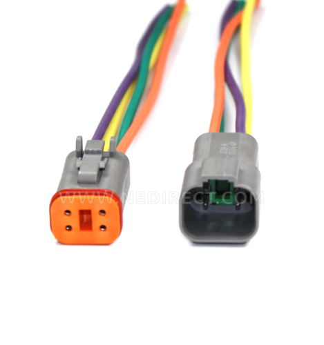 Assembled Deutsch 4 Pin waterproof connector 6" wire