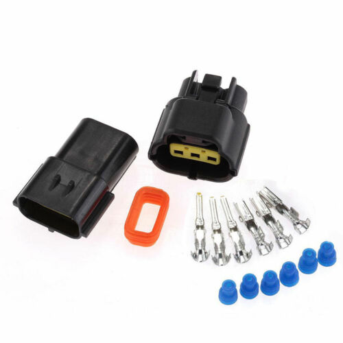 CAR MOTORCYCLE WATERPROOF 3 PIN ELECTRICAL 1.8MM AWG WIRE CONNECTOR PLUG