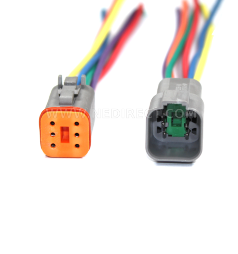 Assembled Deutsch 6 Pin waterproof connector 6" wire