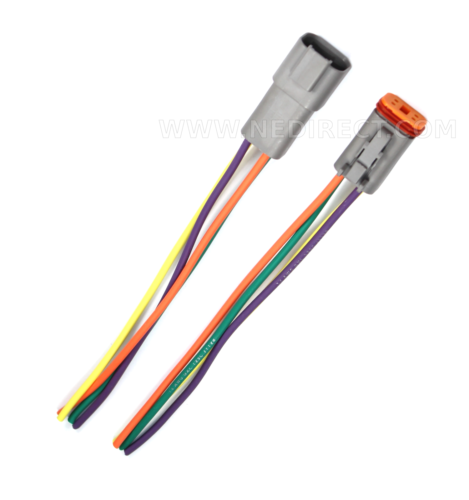 Assembled Deutsch 4 Pin waterproof connector 6" wire