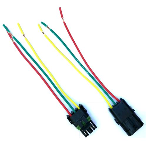 Assembled Delphi Weather Pack 3 Pin Sealed Connector Kit. 6" wire