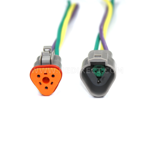 Assembled Deutsch 3 Pin waterproof connector 6" wire