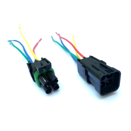 Assembled Delphi Weather Pack 4 Pin Sealed Connector Kit. 6" wire
