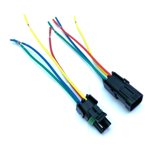 Assembled Delphi Weather Pack 4 Pin Sealed Connector Kit. 6" wire