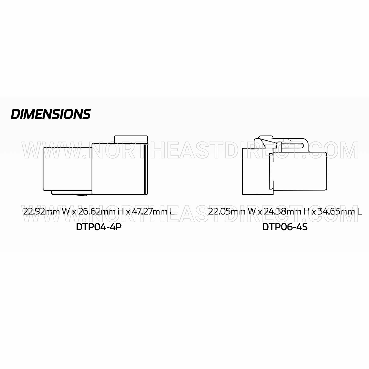 4 Pin Deutsch DTP04-4P DTP06-4S waterproof electrical connector