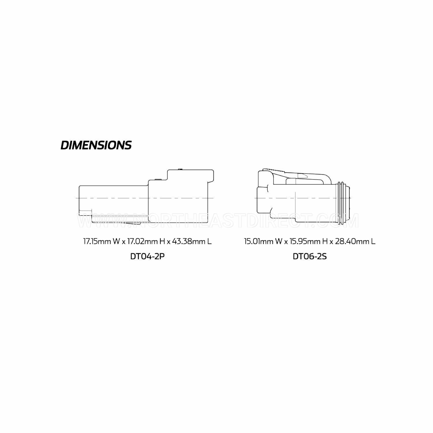 Deutsch 2 Pin DT Series Black DT04-2P DT06-2S Complete Connector Kit