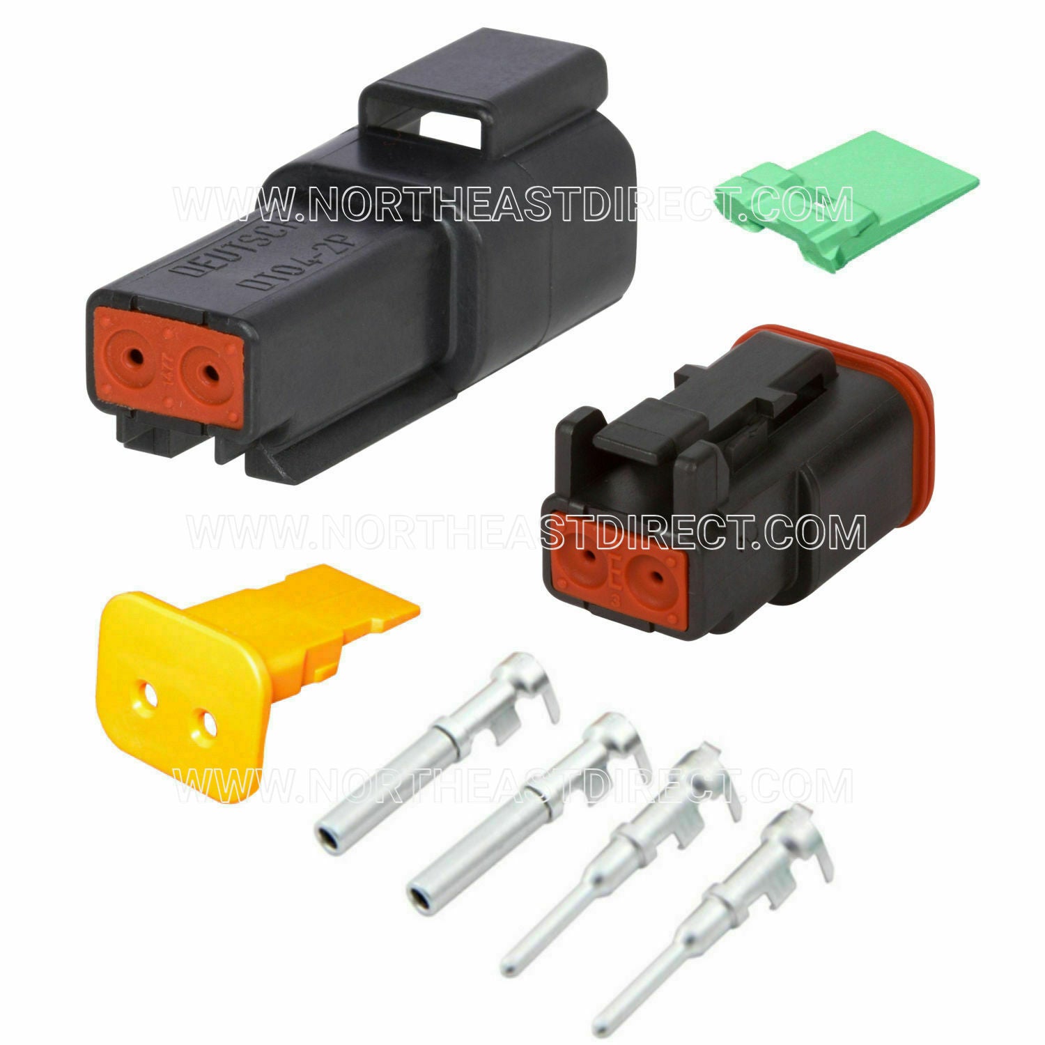 Deutsch 2 Pin DT Series Black DT04-2P DT06-2S Complete Connector Kit