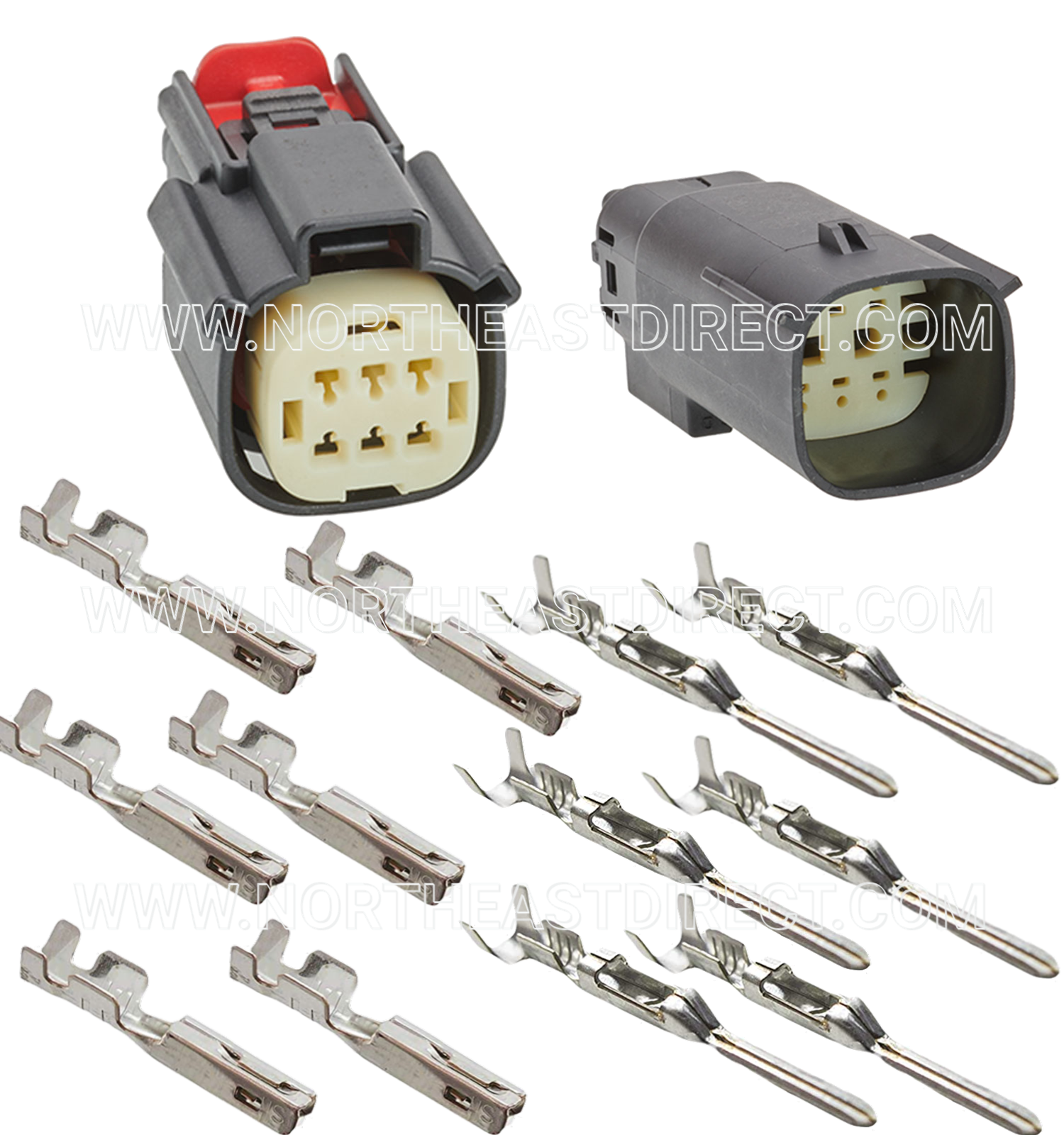 Molex 6 Pin Wire Connector, Harley BLACK Waterproof, Sealed Kit, MX150 with CPA