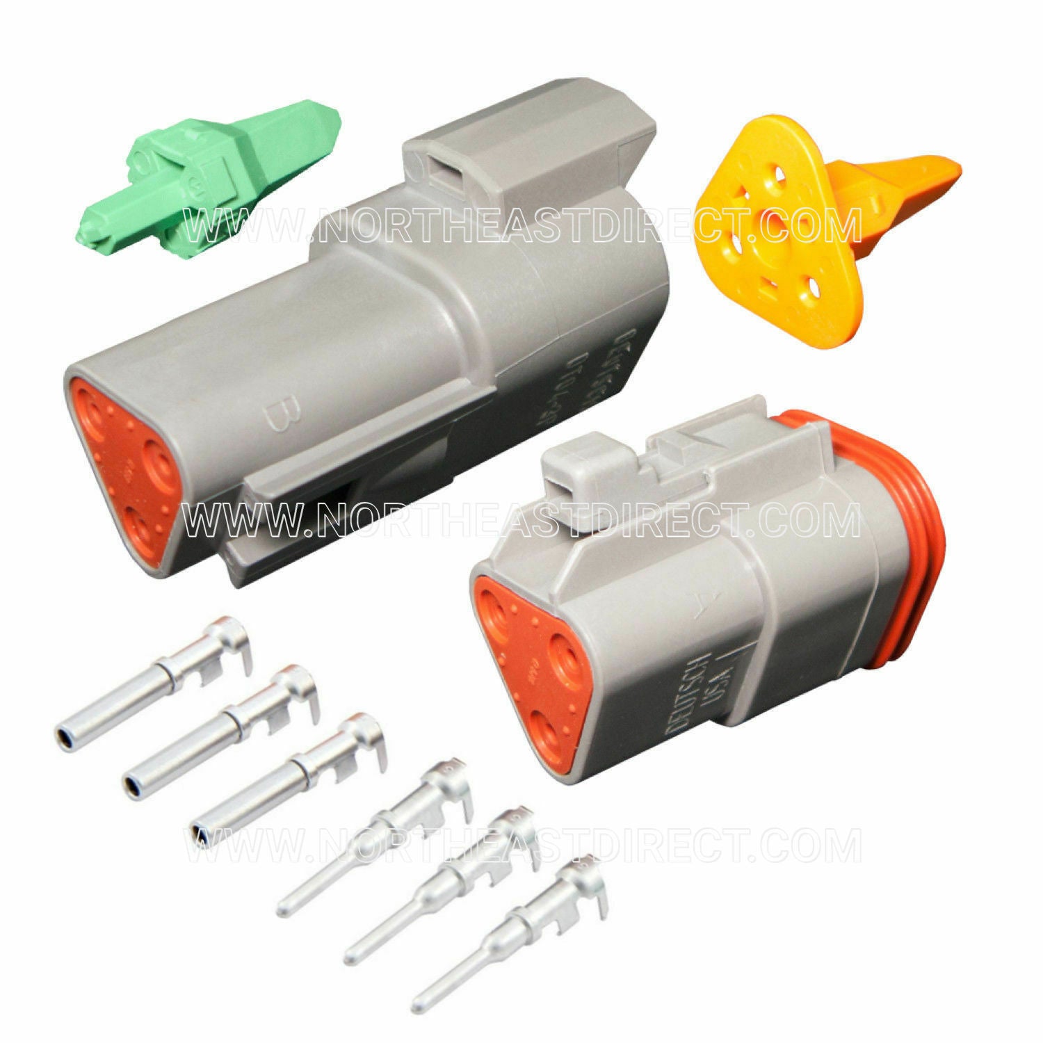 Deutsch 3 Pin DT Series Gray DT04-3P DT06-3S Complete Connector Kit