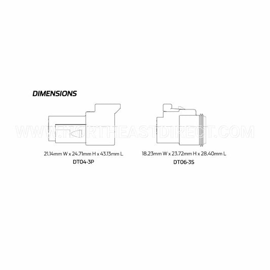 Deutsch 3 Pin DT Series Gray DT04-3P DT06-3S Complete Connector Kit