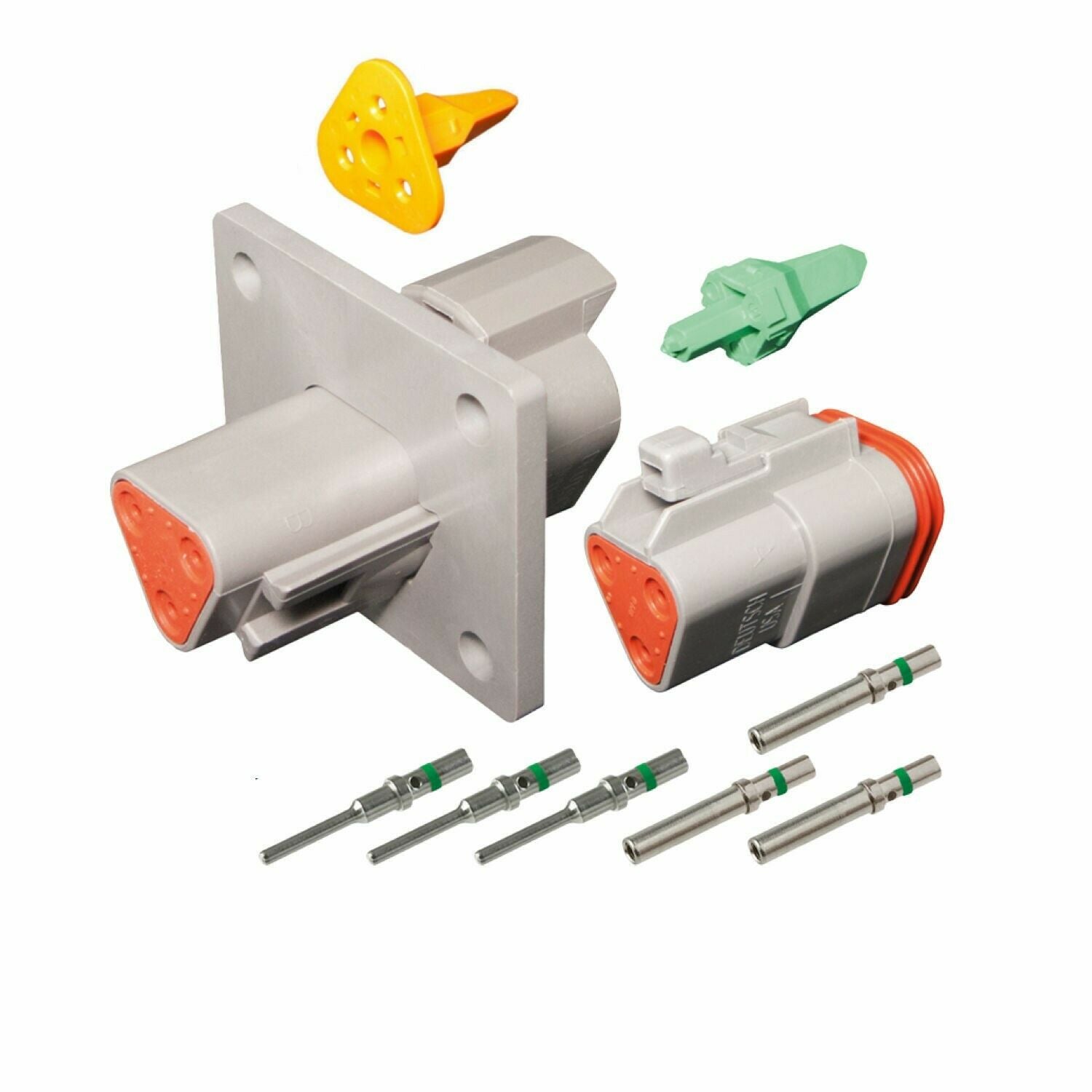 3 Pin Deutsch DT04-3P-L012 DT06-3S Waterproof Flange Connector Solid Contacts