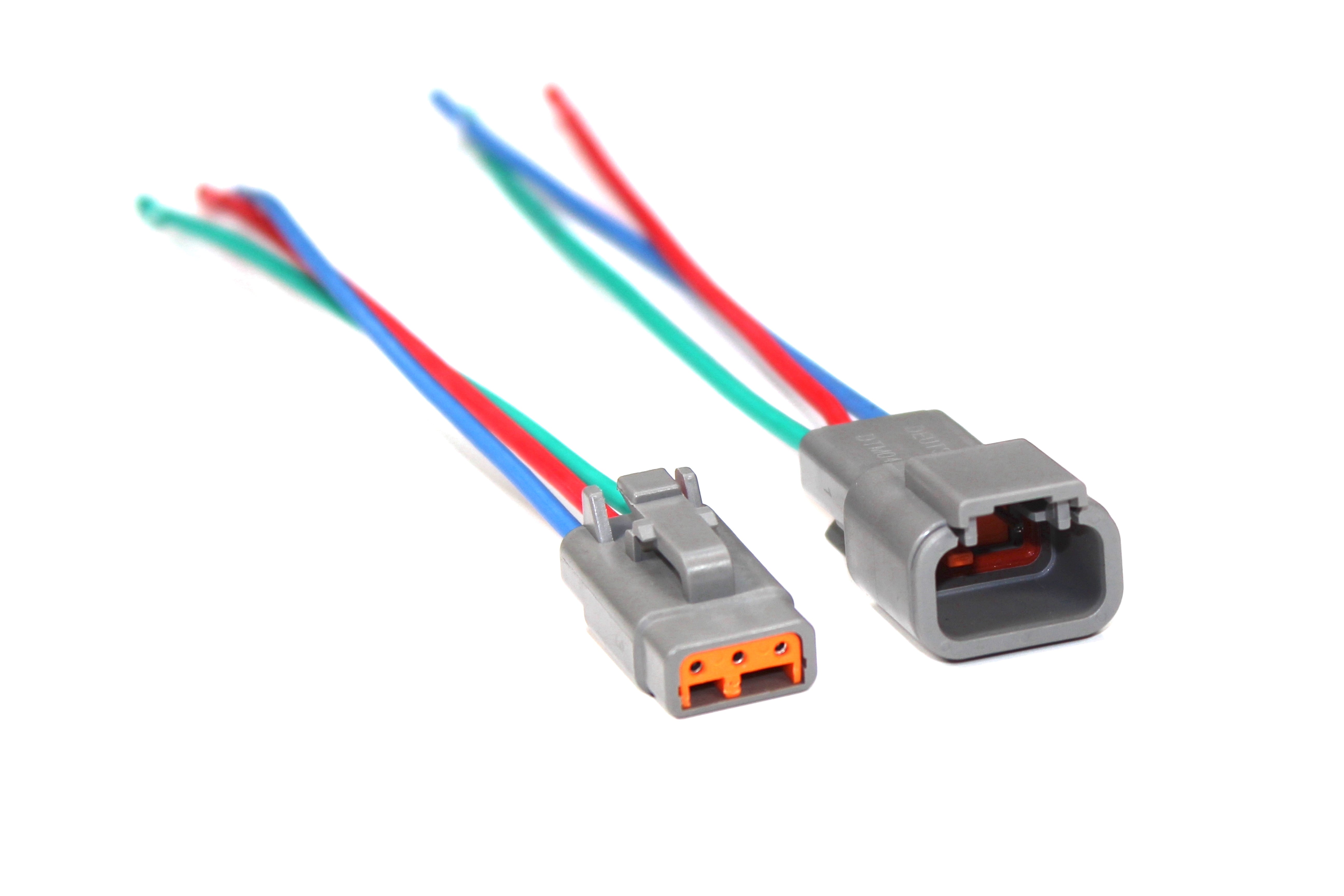 Assembled Gray Deutsch DTM 3 Pin Waterproof Connector