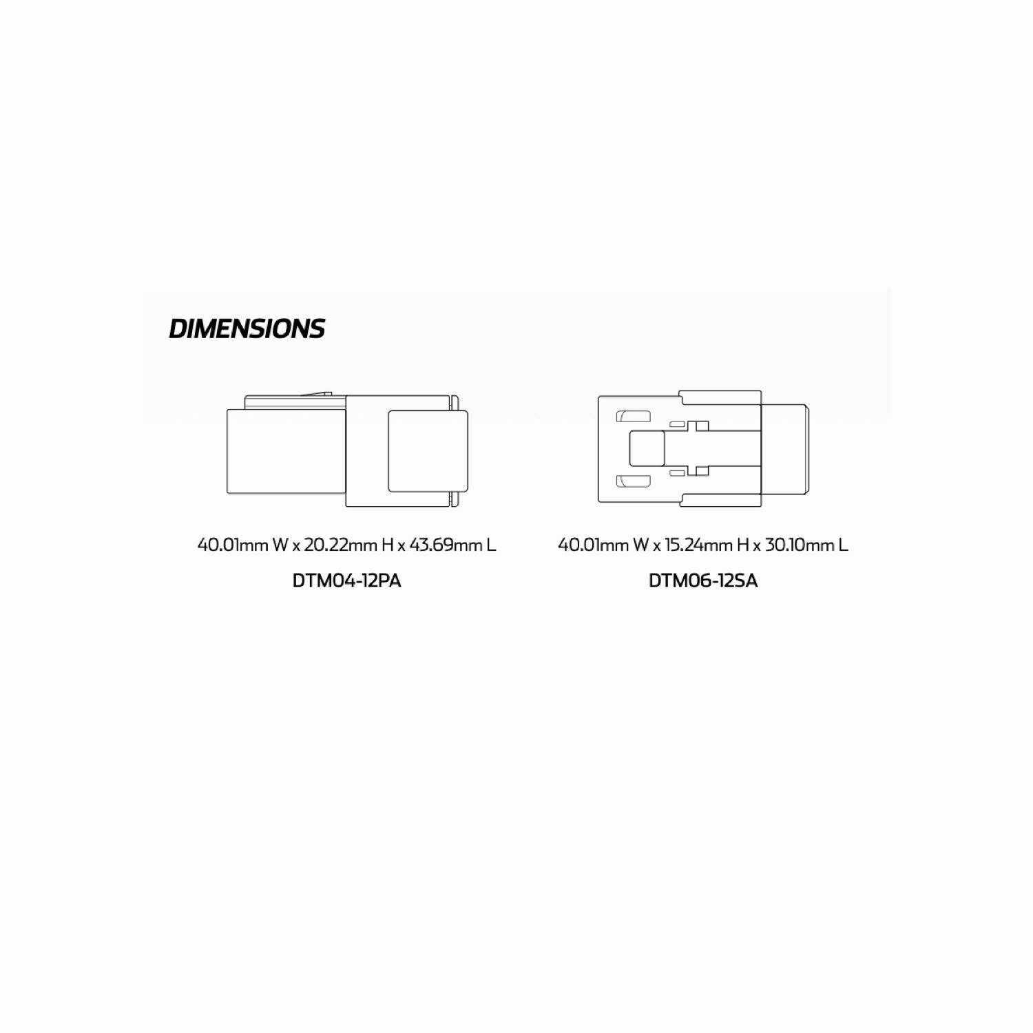 12 PIN BLACK DEUTSCH DTM04-12P DTM06-12P WATERPROOF ELECTRICAL CONNECTOR