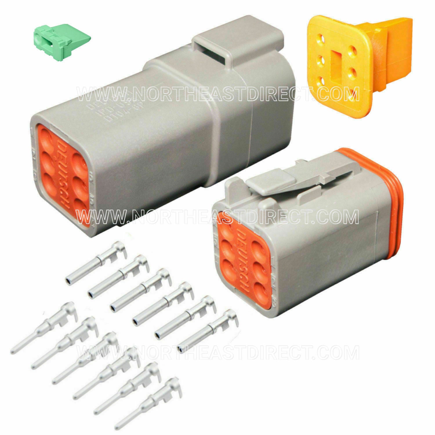 Deutsch 6 Pin DT Series Gray DT04-6P DT06-6S Complete Connector Kit