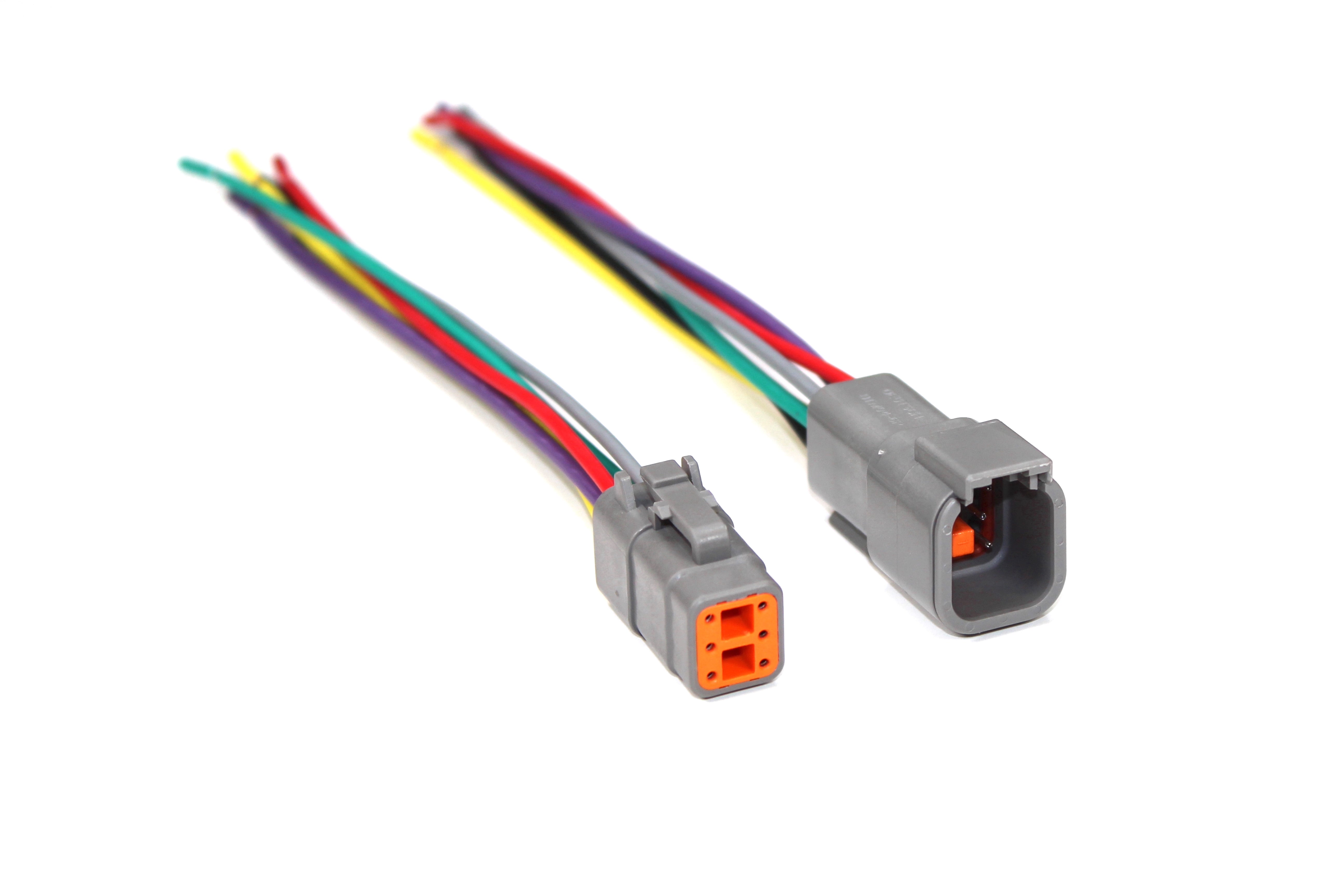 Assembled Gray Deutsch DTM 6 Pin Waterproof Connector