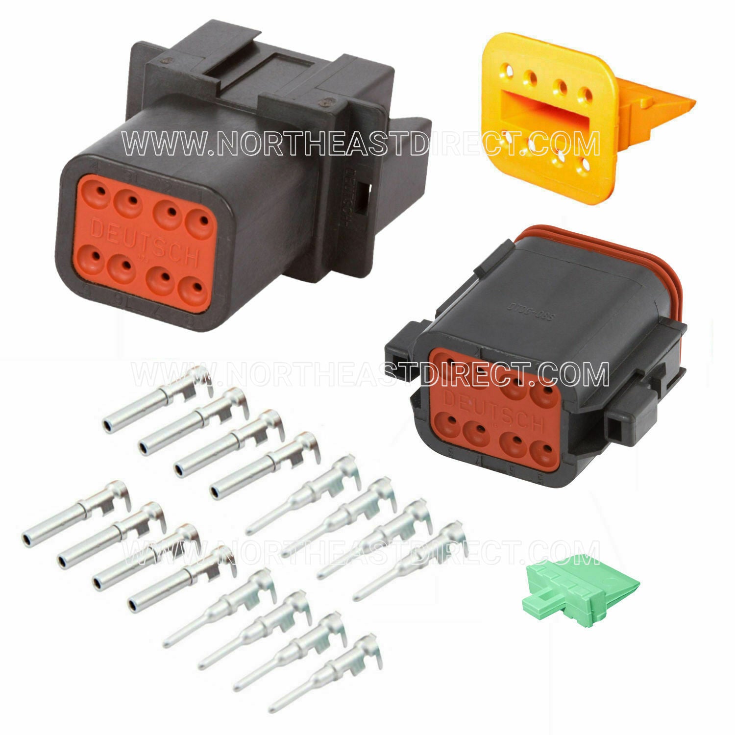 Deutsch 8 Pin DT Series Black DT04-8P DT06-8S Complete Connector Kit
