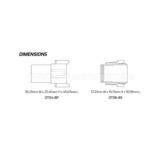 Deutsch 8 Pin DT Series Gray DT04-8P DT06-8S Complete Connector Kit