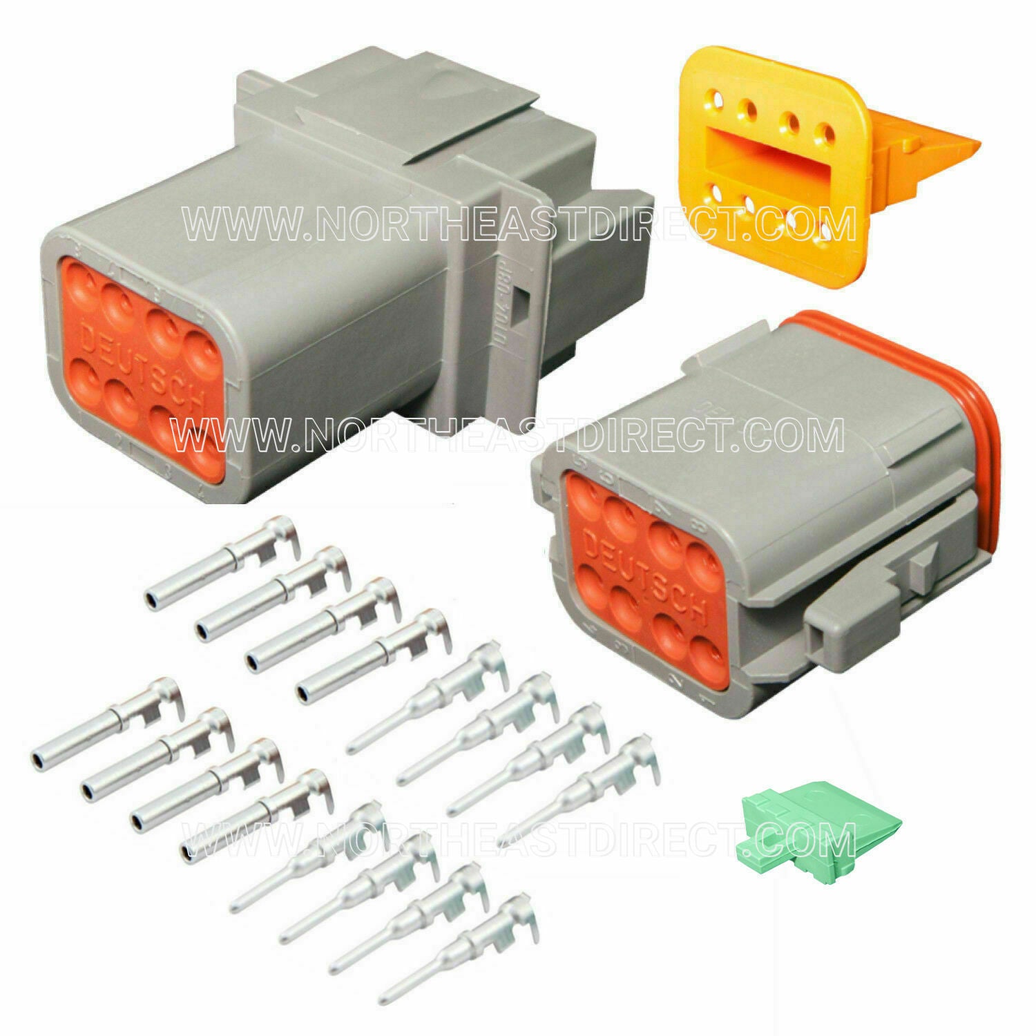 Deutsch 8 Pin DT Series Gray DT04-8P DT06-8S Complete Connector Kit