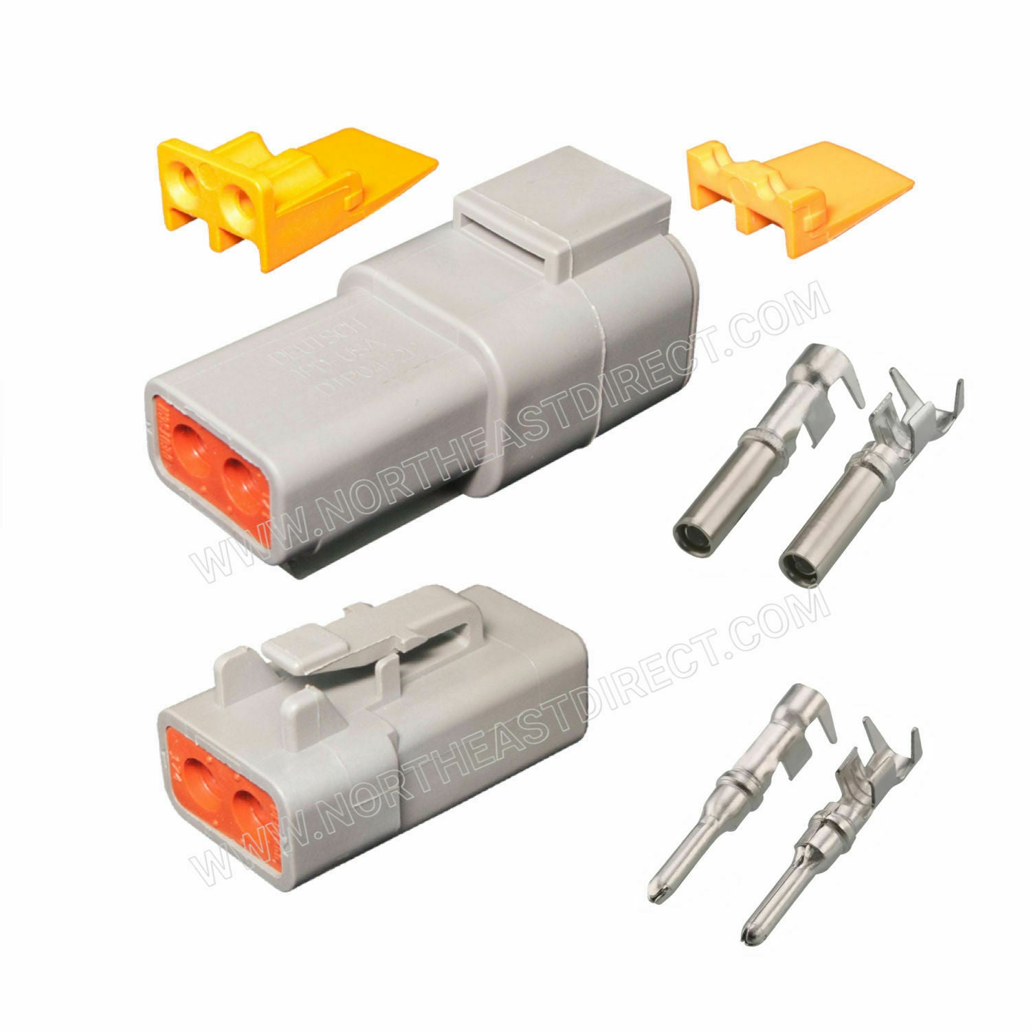 thumbnail image 2 of Deutsch DTP 2-Pin Connector Kit (DTP04-2P+DTP06-2S) – Solid Chrome Contacts, 14-12 AWG 2 of 4