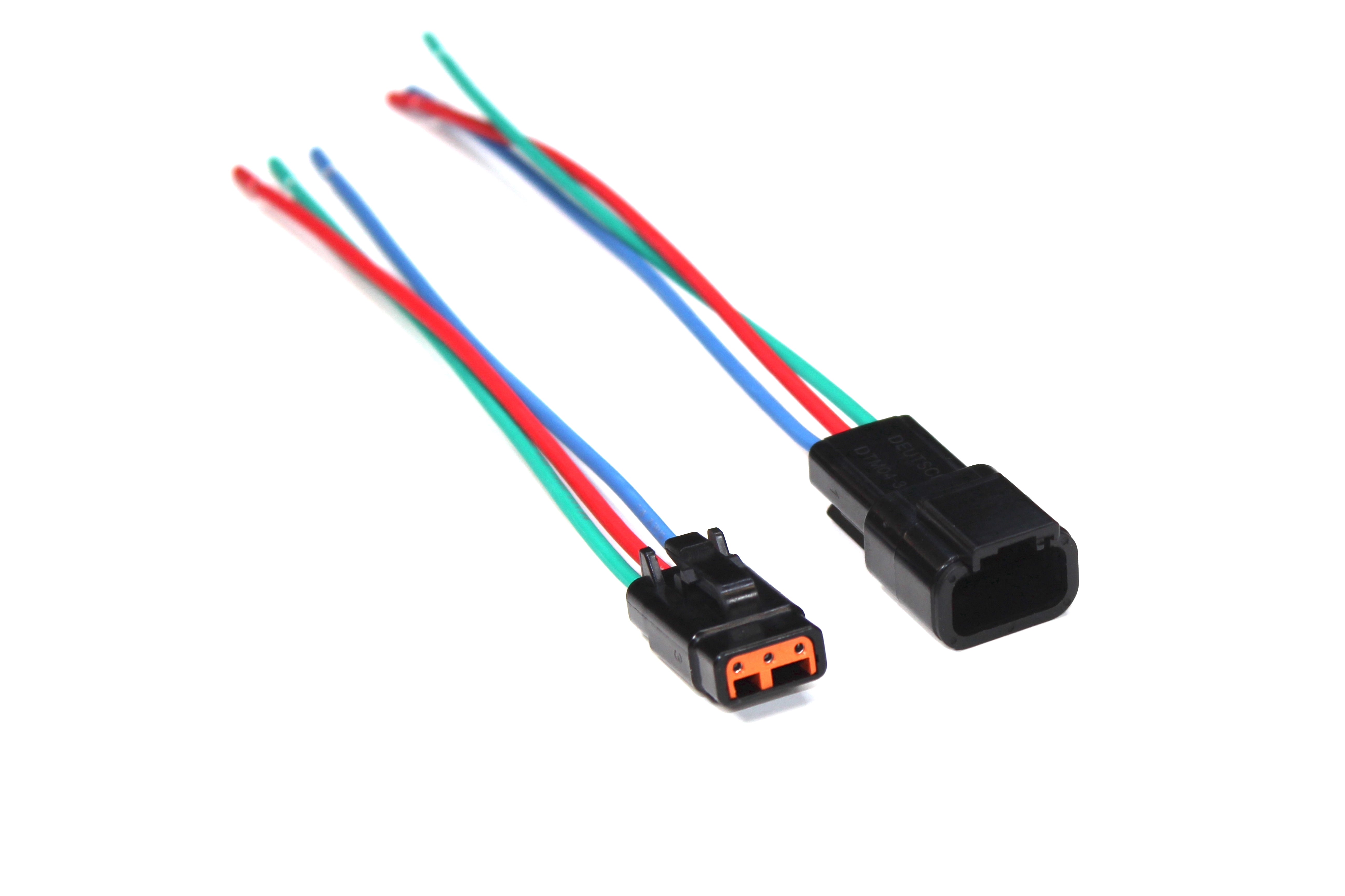 Assembled Black Deutsch DTM 3 Pin Waterproof Connector