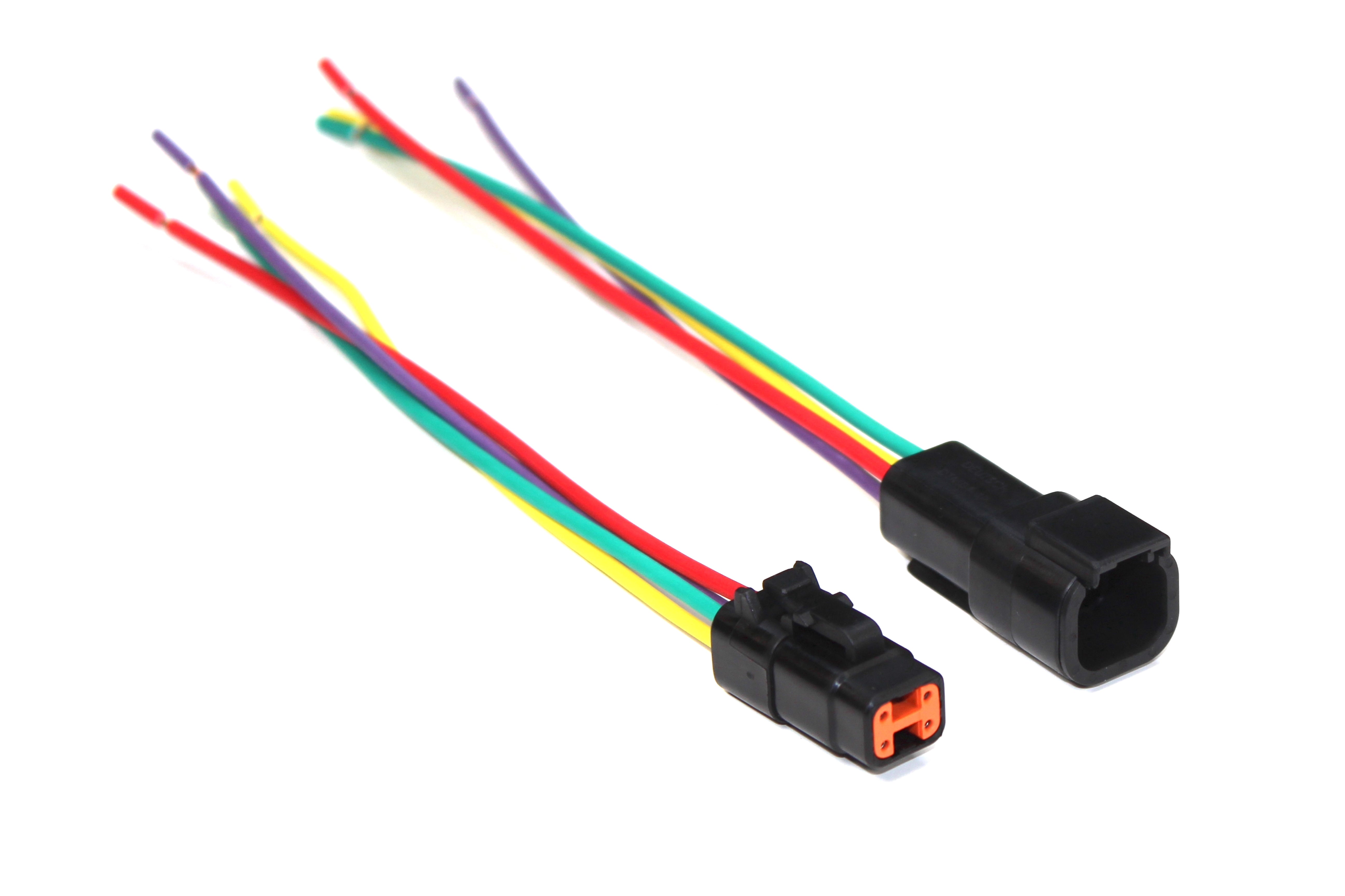 Assembled Black Deutsch DTM 4 Pin Waterproof Connector