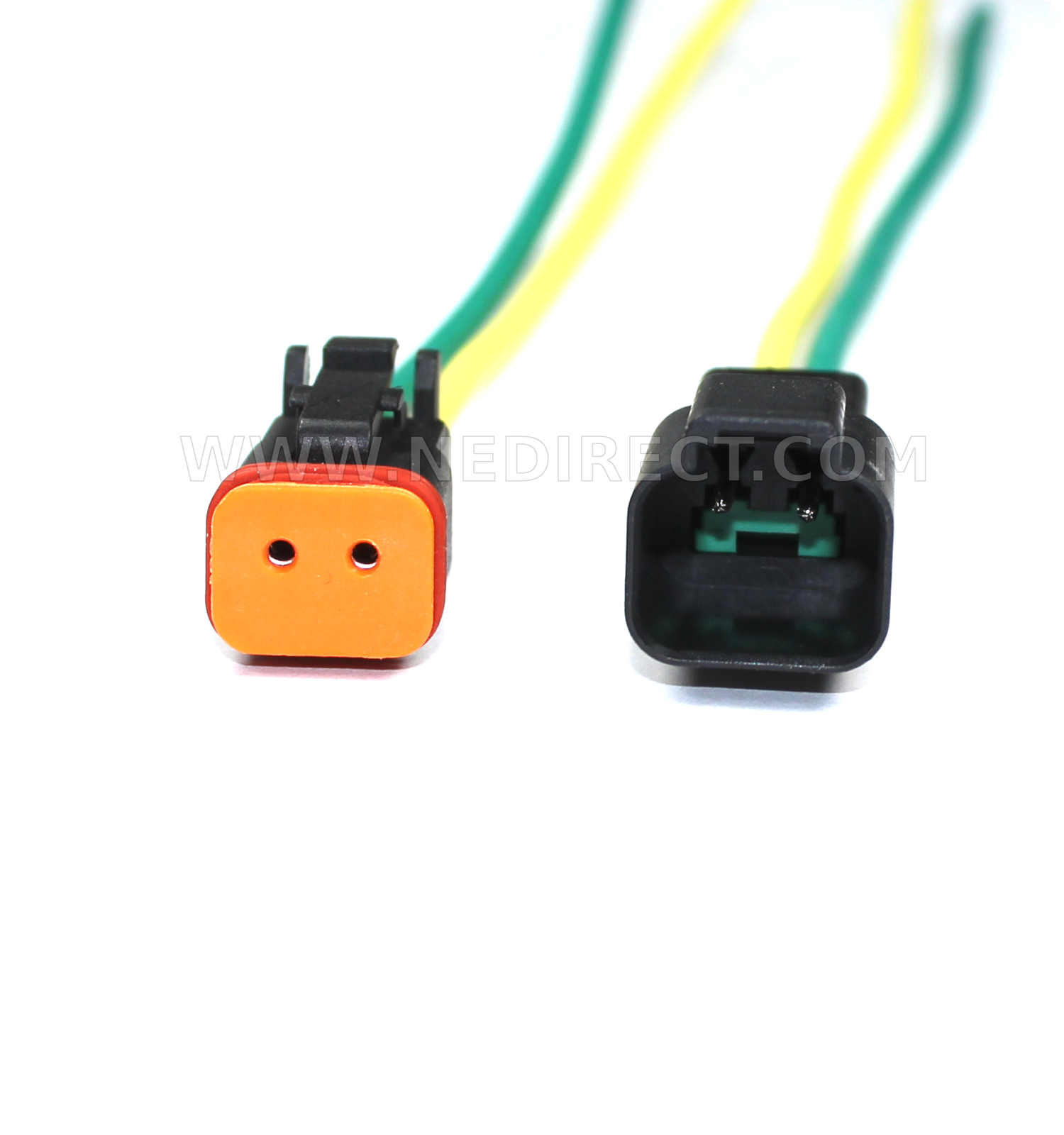 Assembled Black Deutsch 2 Pin waterproof connector 6" wire