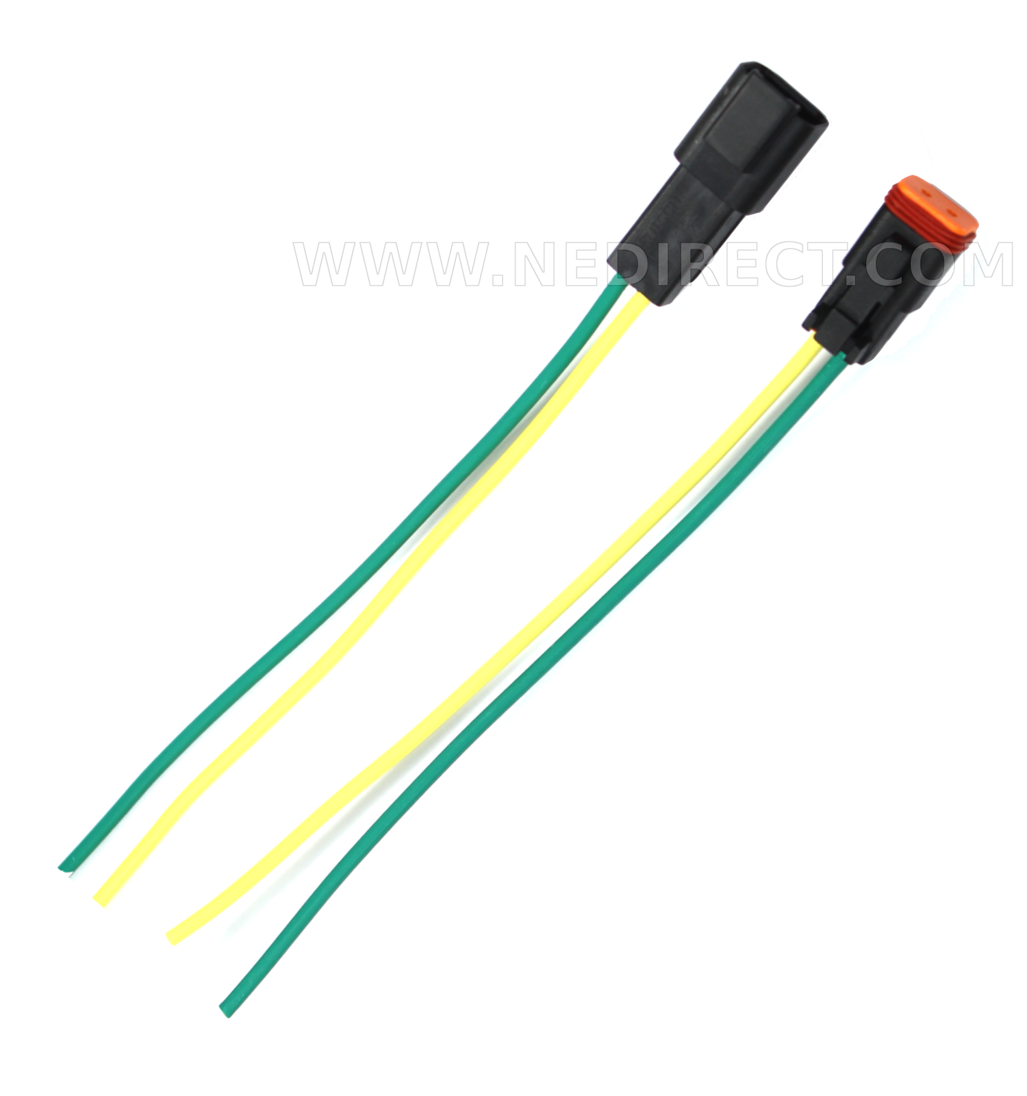 Assembled Black Deutsch 2 Pin waterproof connector 6" wire