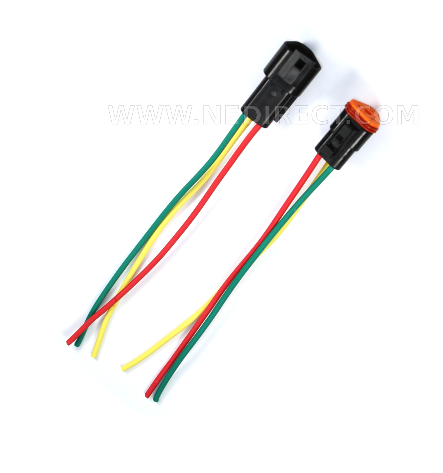 Assembled Black Deutsch 3 Pin waterproof connector 6" wire