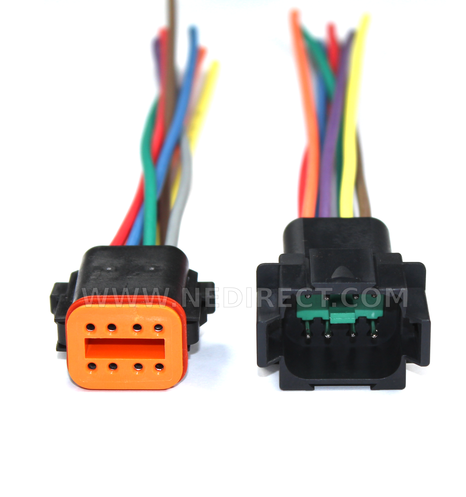 Assembled Black Deutsch 8 Pin waterproof connector 6" wire