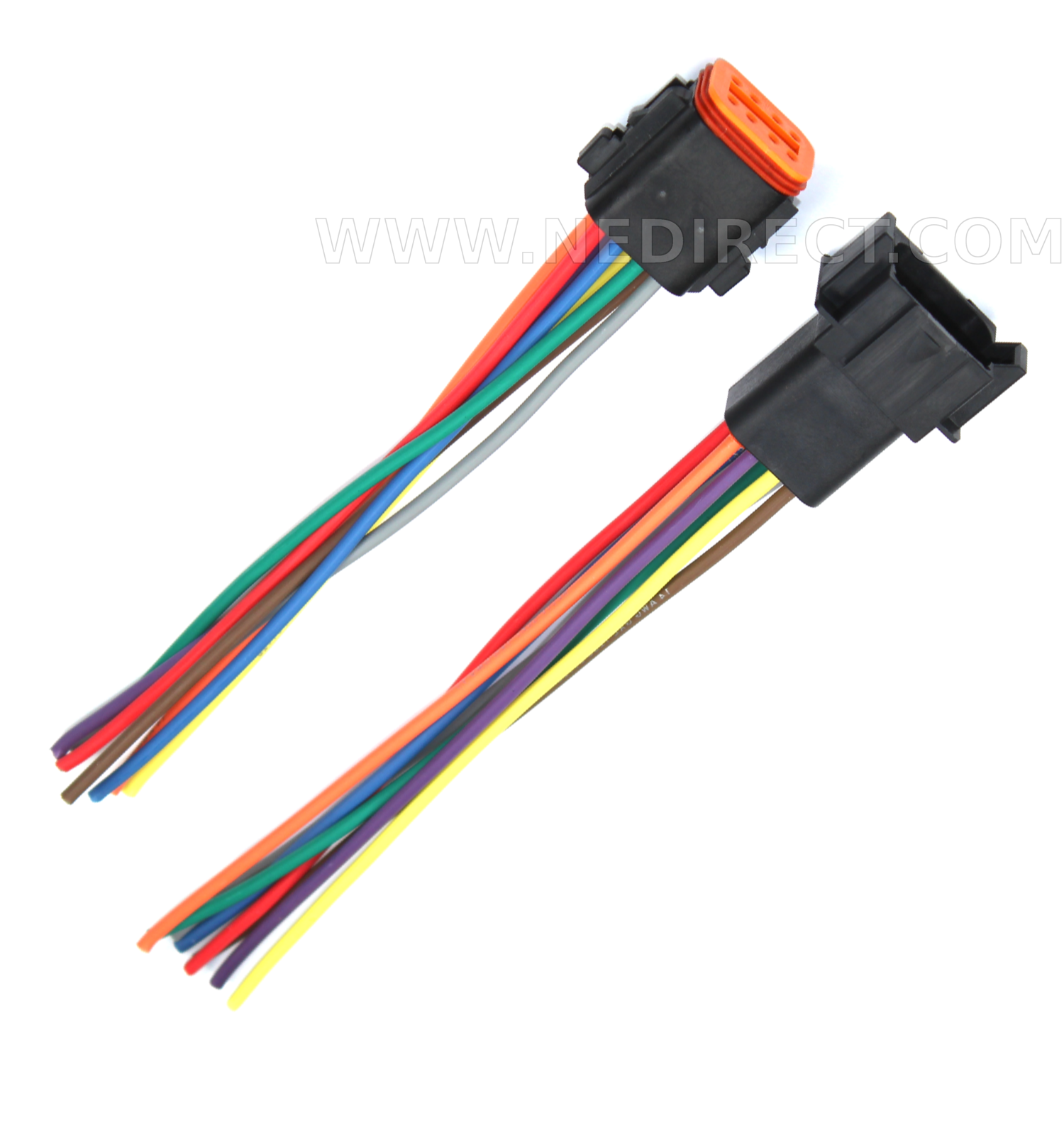 Assembled Black Deutsch 8 Pin waterproof connector 6" wire