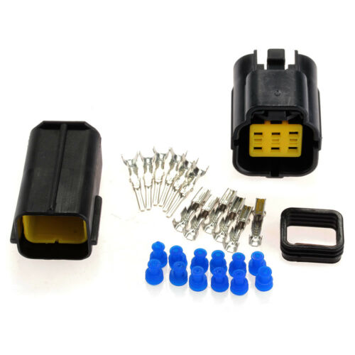 CAR MOTORCYCLE WATERPROOF 6 PIN ELECTRICAL 1.8MM AWG WIRE CONNECTOR PLUG