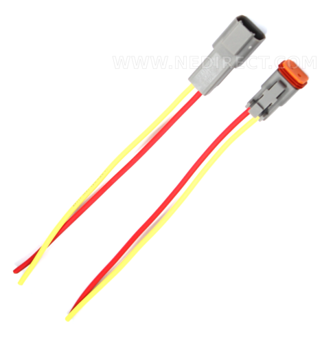 Assembled Deutsch 2 Pin waterproof connector 6" wire
