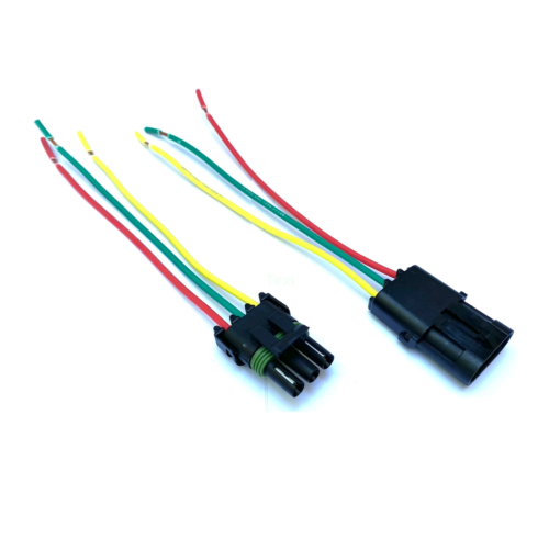 Assembled Delphi Weather Pack 3 Pin Sealed Connector Kit. 6" wire