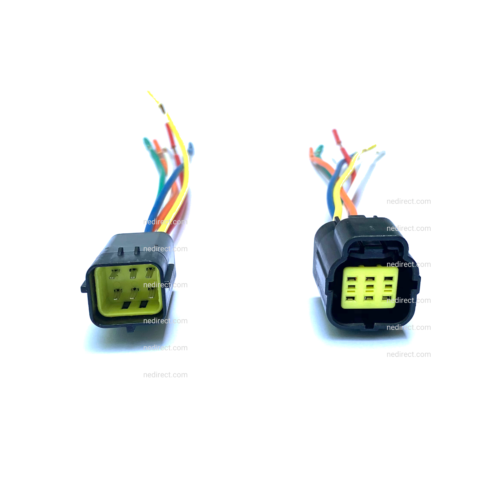 ASSEMBLED WATERPROOF 6 PIN ELECTRICAL 1.8MM AWG WIRE CONNECTOR PLUG