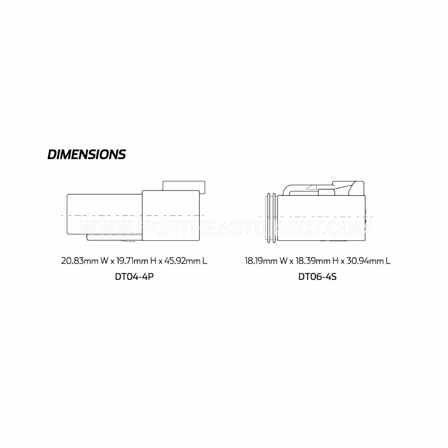 Deutsch 6 Pin DT Series Black DT04-6P DT06-6S Complete Connector Kit