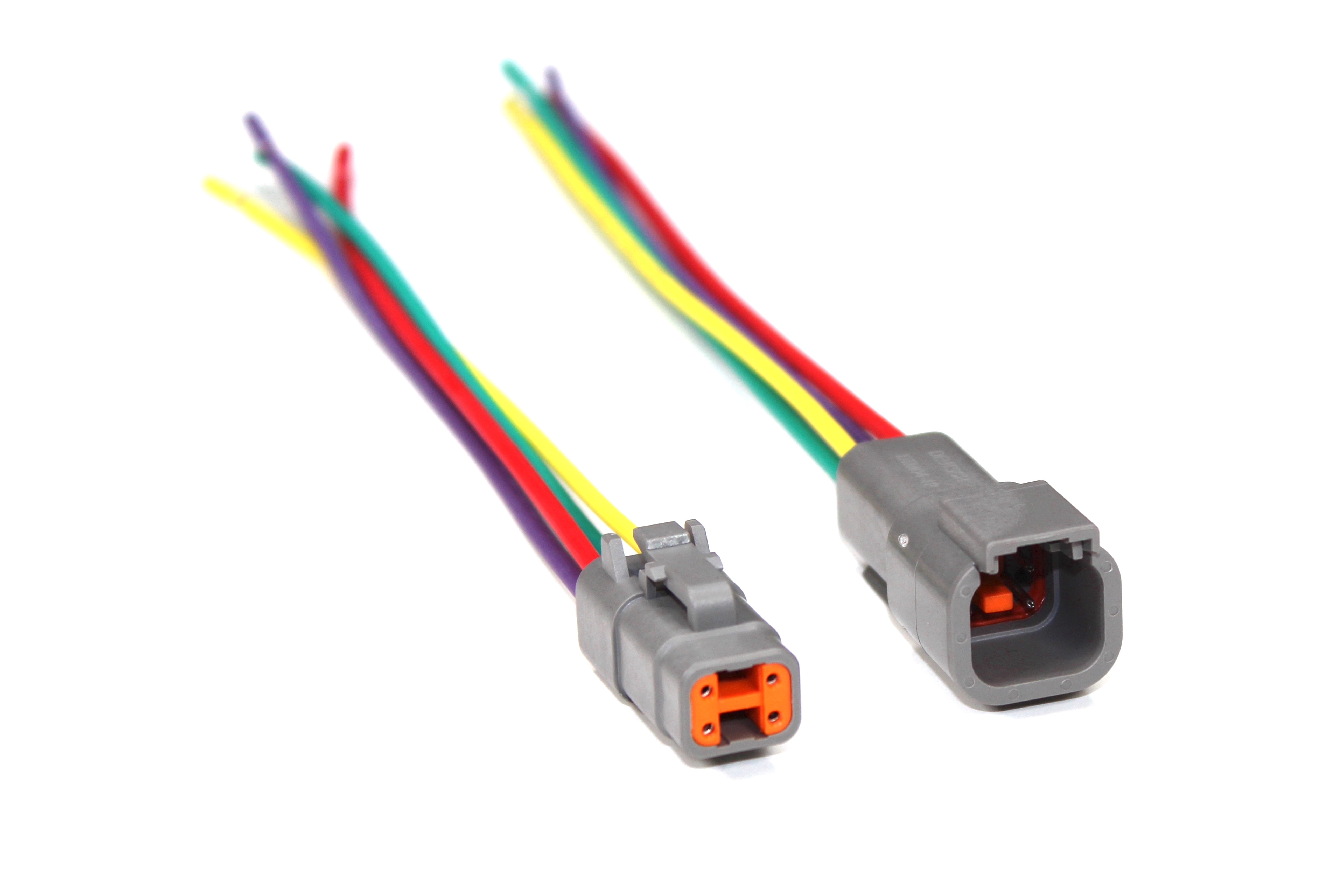 Assembled Gray Deutsch DTM 4 Pin Waterproof Connector