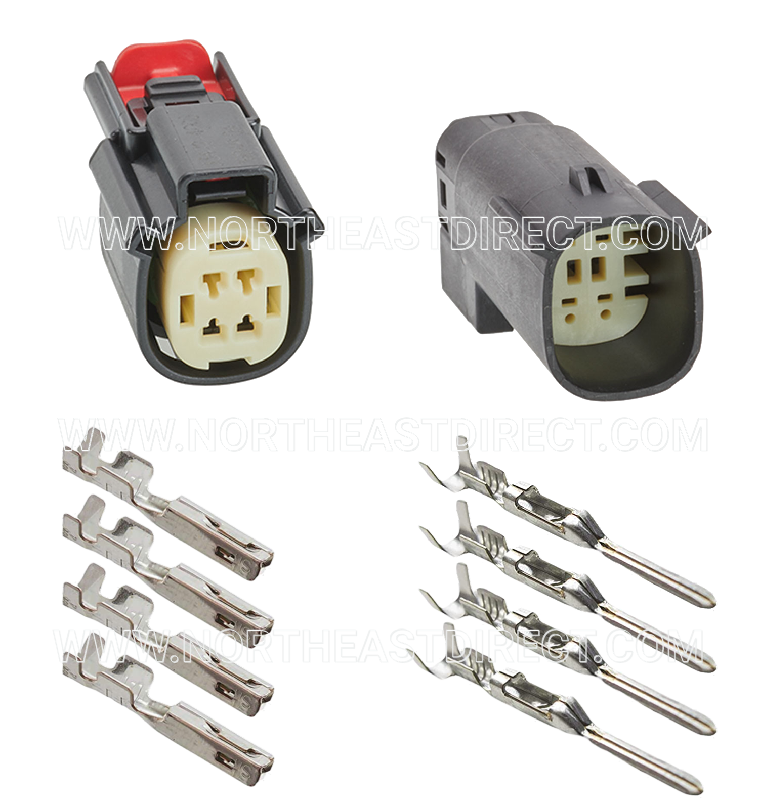 Molex 4 Pin Wire Connector, Harley BLACK Waterproof, Sealed Kit, MX150 with CPA