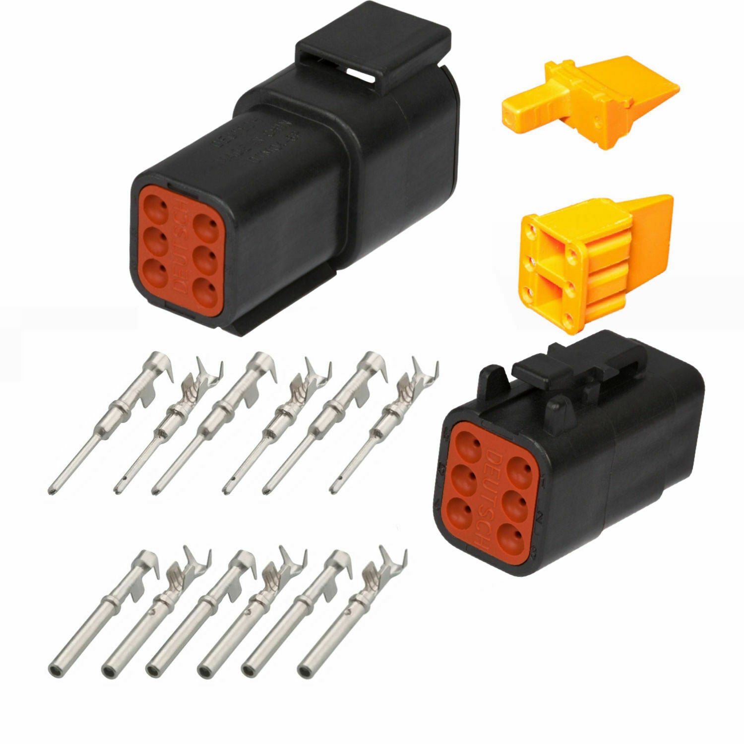6 PIN BLACK DEUTSCH DTM04-6P DTM06-6P WATERPROOF ELECTRICAL CONNECTOR