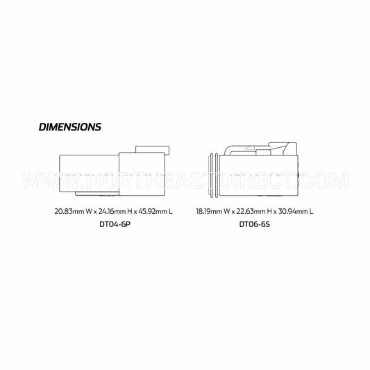 Deutsch 6 Pin DT Series Gray DT04-6P DT06-6S Complete Connector Kit