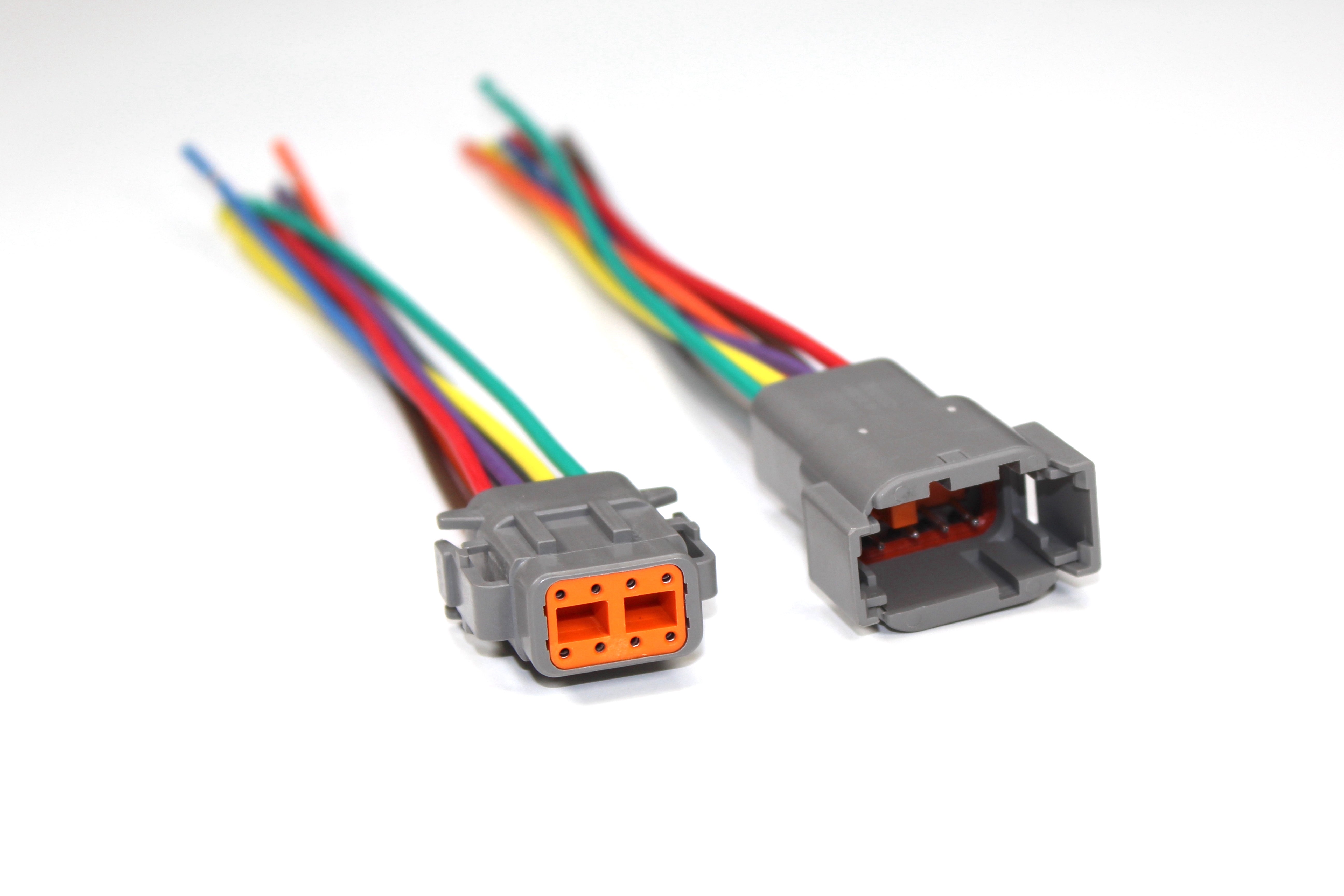 Assembled Gray Deutsch DTM 8 Pin Waterproof Connector