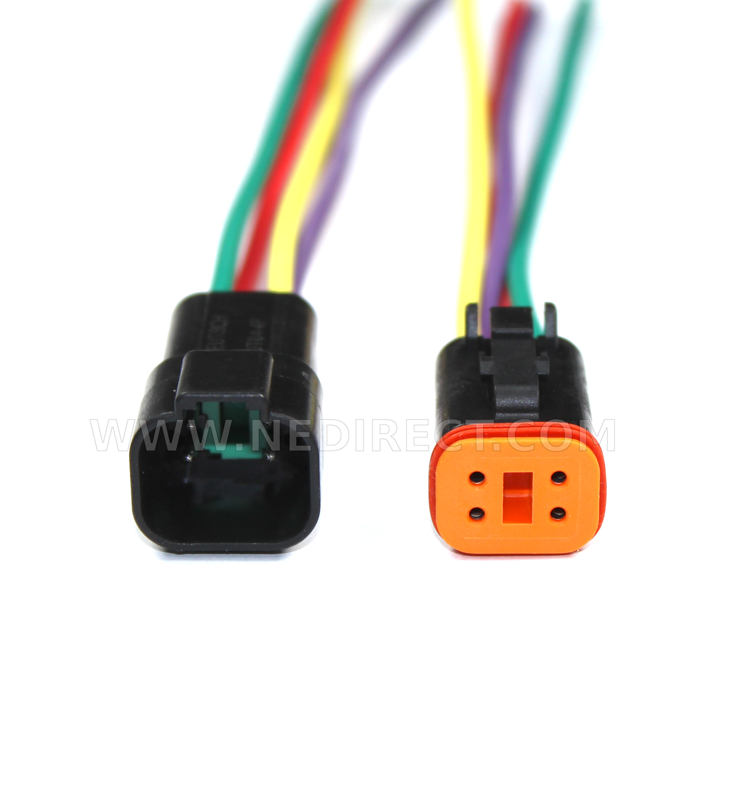 Assembled Black Deutsch 4 Pin waterproof connector 6" wire