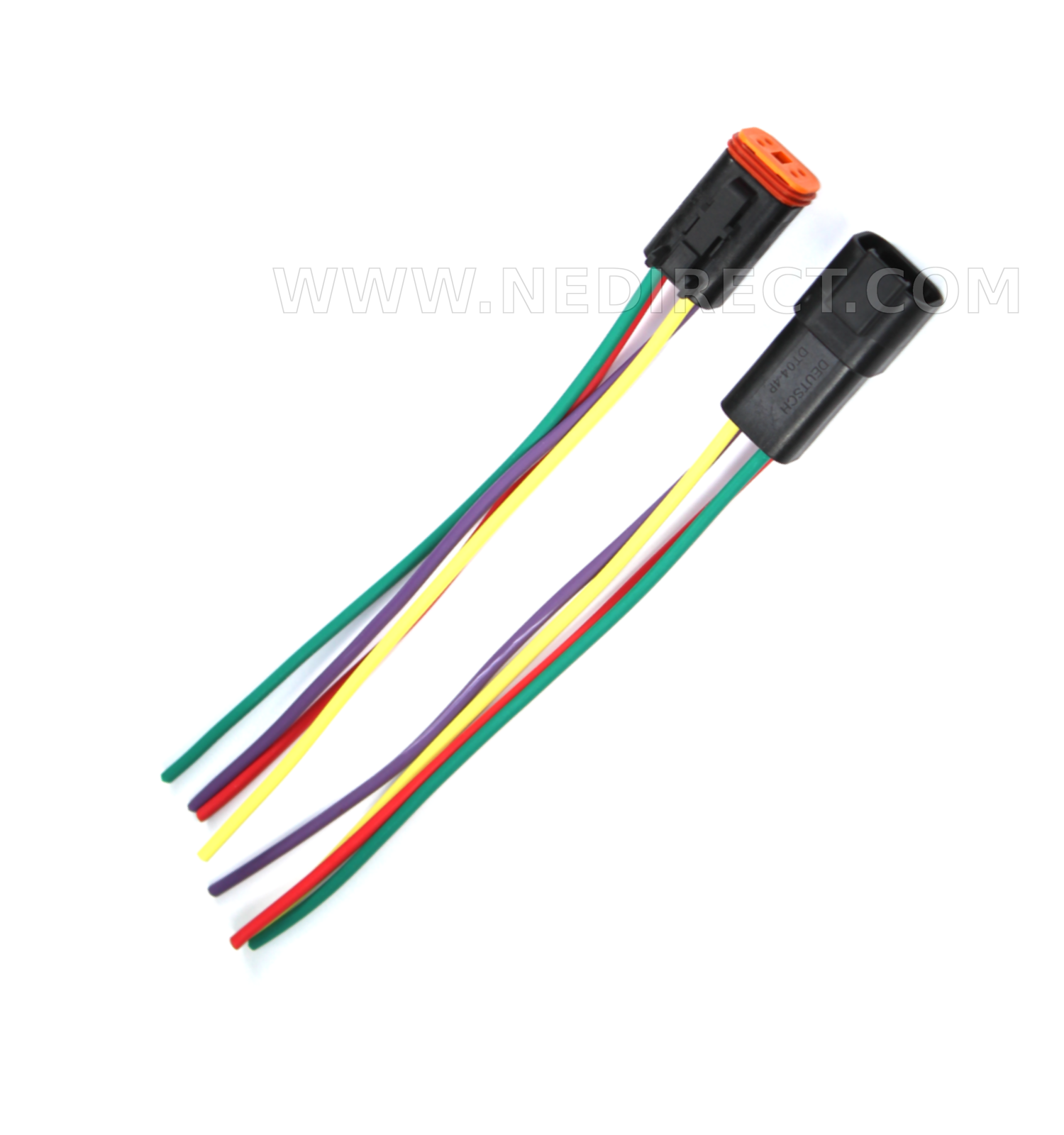 Assembled Black Deutsch 4 Pin waterproof connector 6" wire