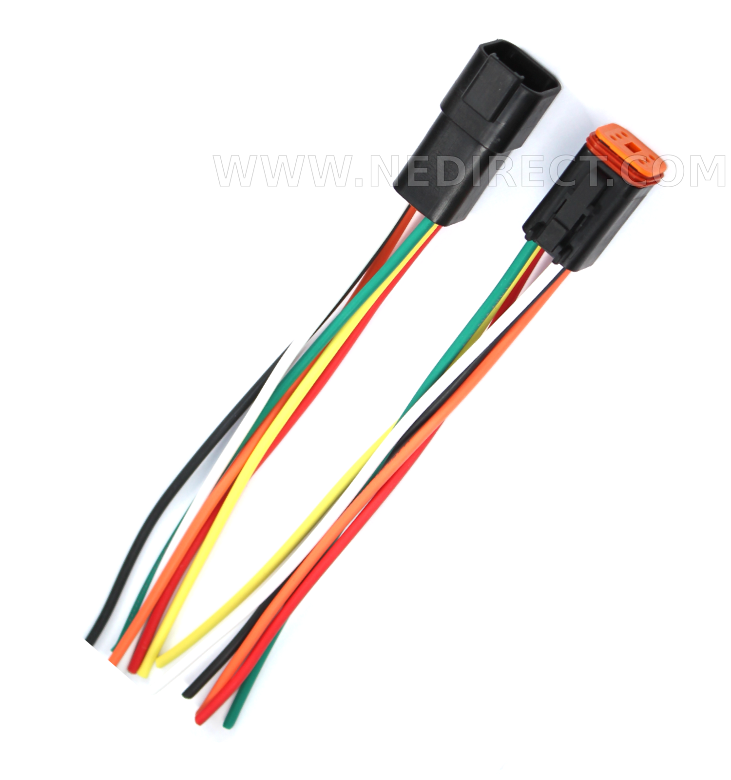 Assembled Black Deutsch 6 Pin waterproof connector 6" wire